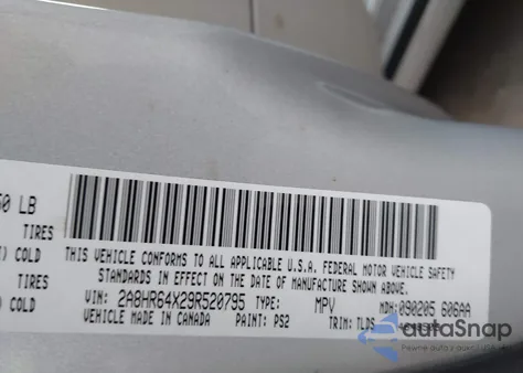 2009 Chrysler Town & Country Limited from USA, damaged, VIN 2A8HR64X29R520795